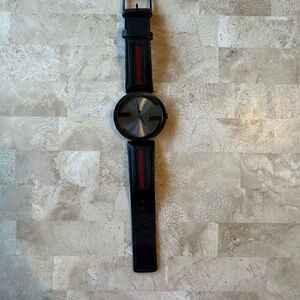 Gucci Black and Red Striped leather Watch
